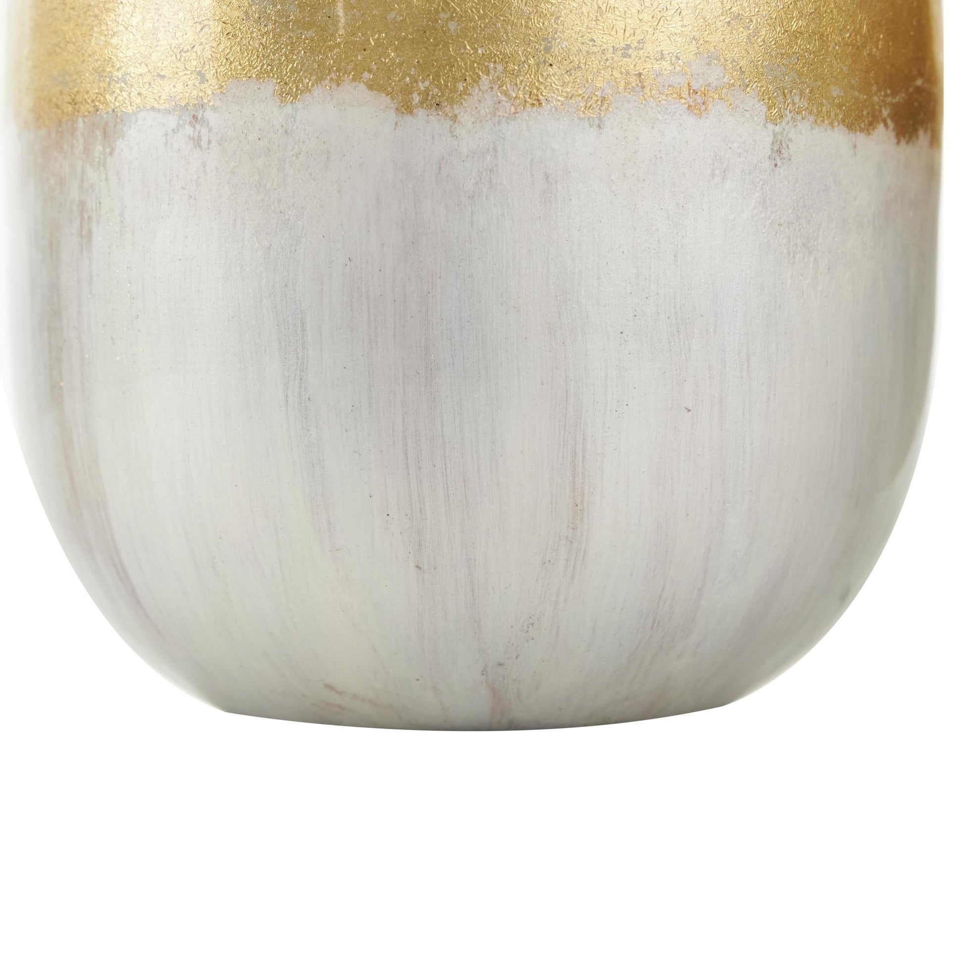 Set of 2 Metal Abstract Brushed Living Room Decorative Jars with Gold Ring Handles Set of 2 11", 13"H
