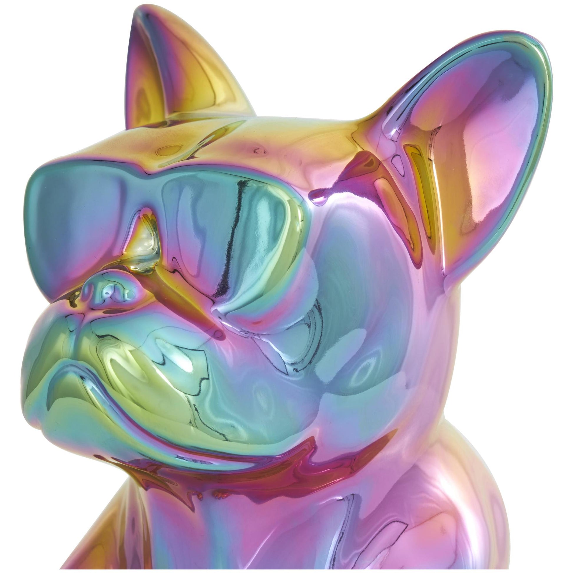 CosmoLiving by Cosmopolitan Bulldog Ceramic Decorative Sculpture with Sunglasses