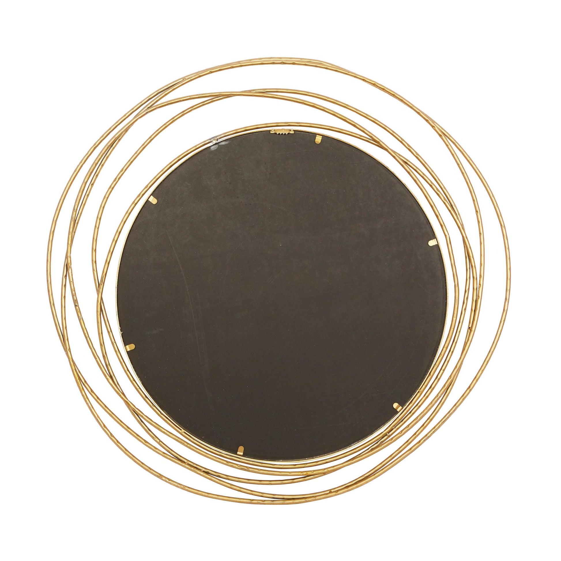Gold Metal Room Wall Mirror with Overlapping Ring Frame