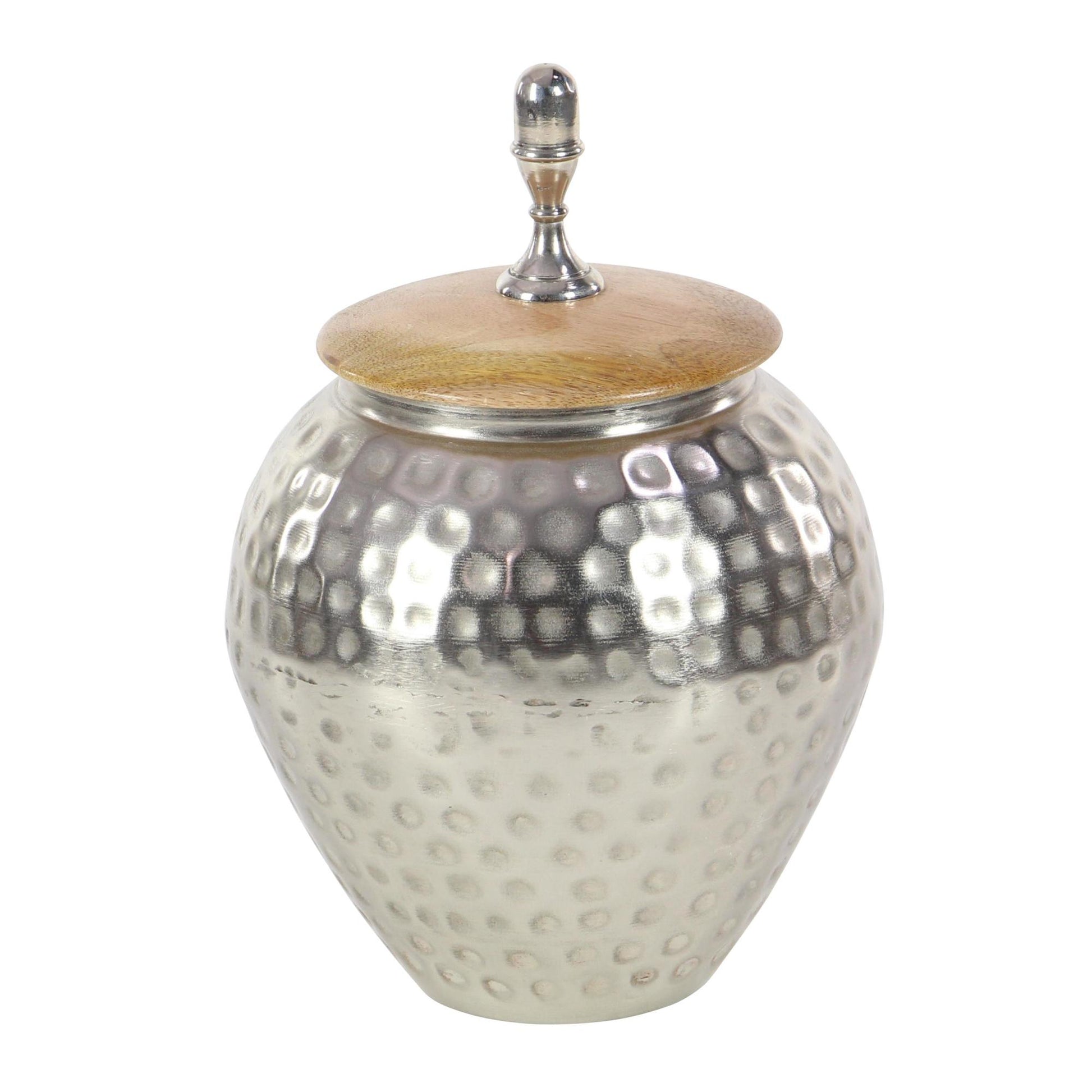 Silver Metal Hammered Living Room Decorative Jars