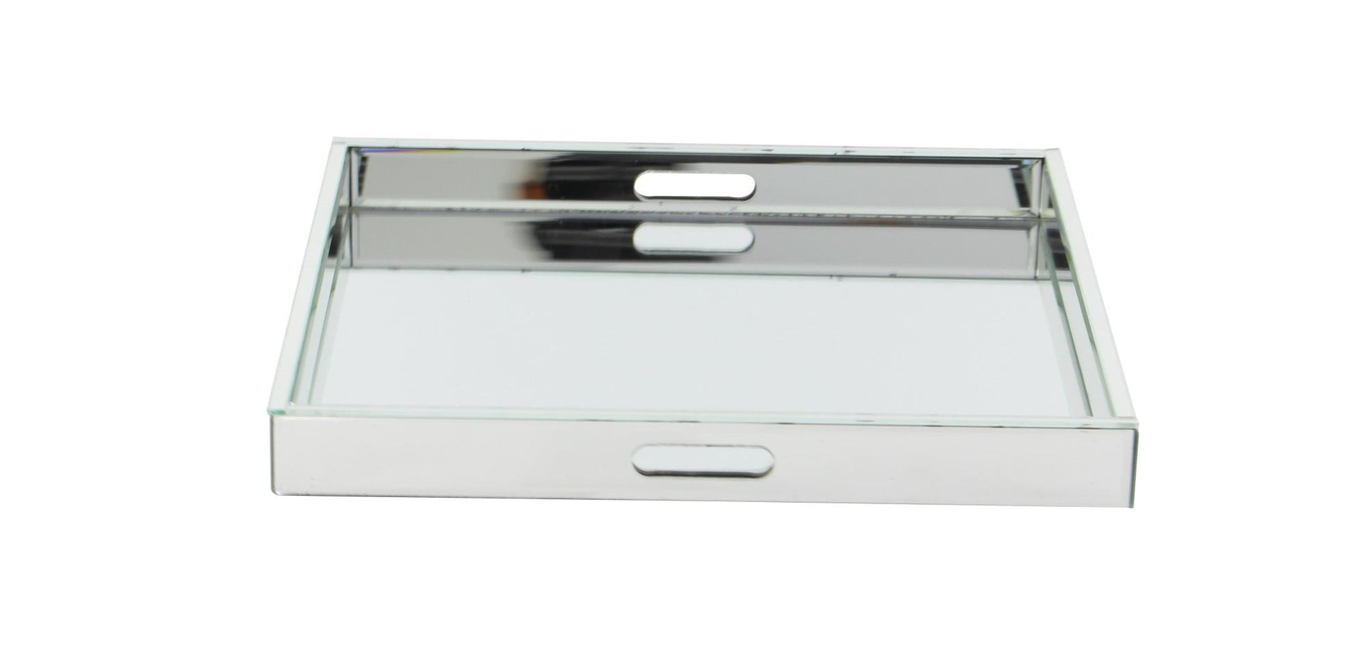 Silver Wooden Mirrored Living Room Decor Tray