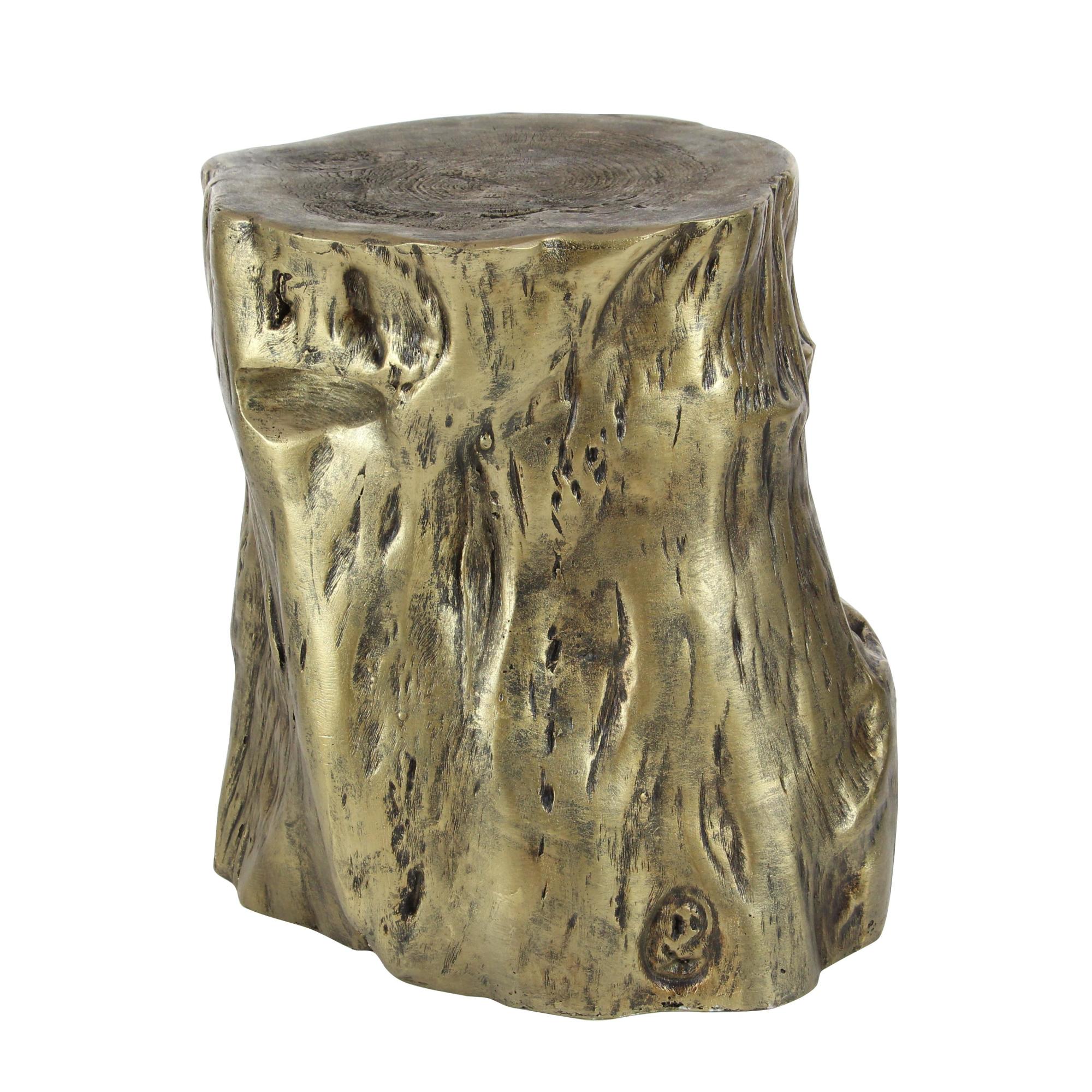 Magnesium Oxide Tree Trunk Side End Accent Table 13" x 13" x 19"