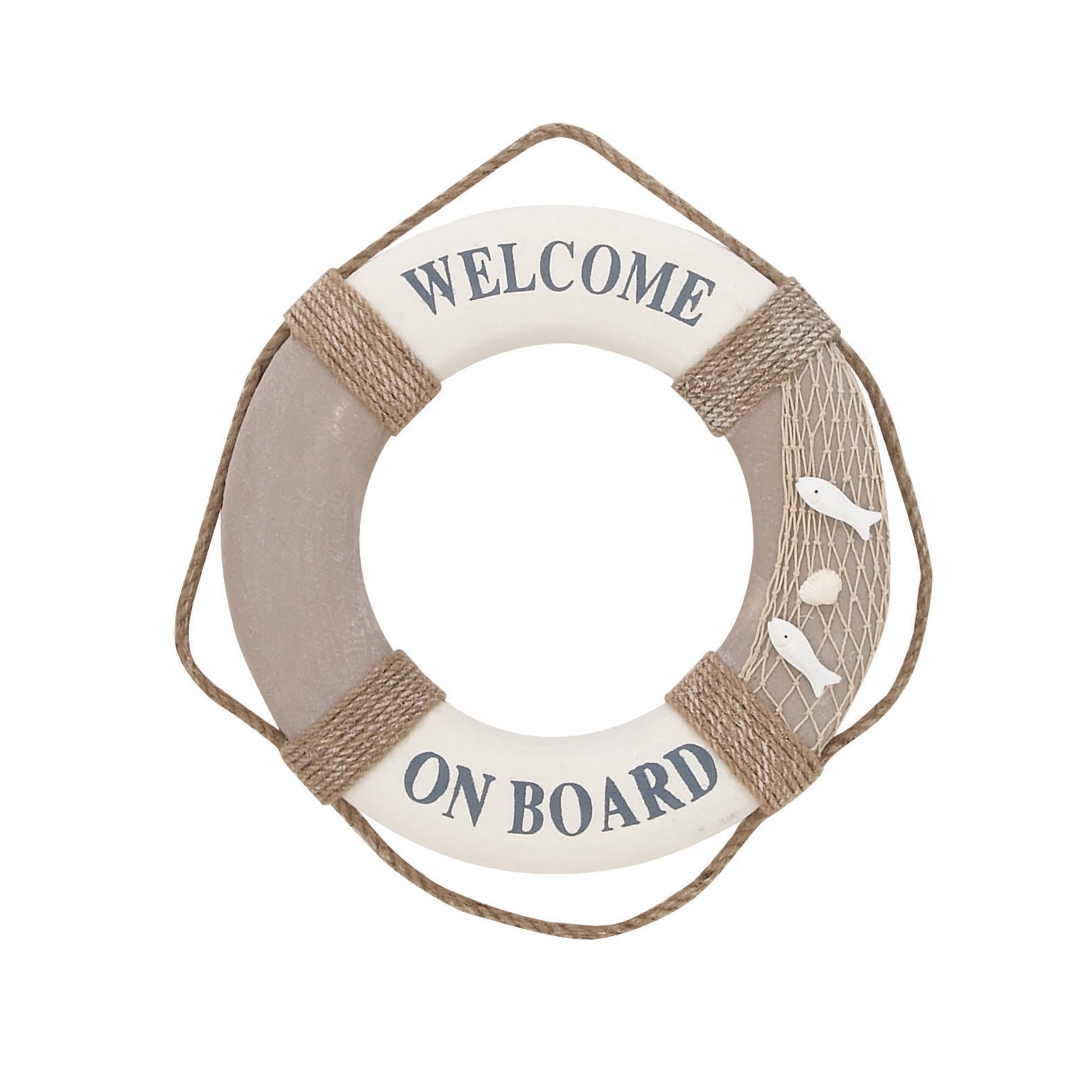 Sign White Resin Rope Life Ring Home Wall Decor